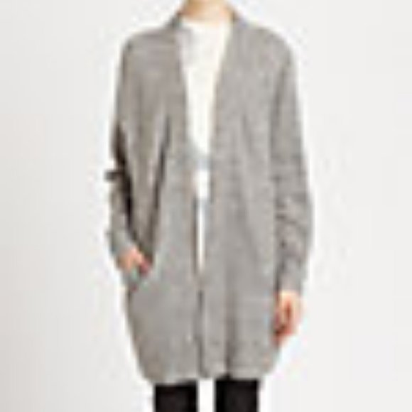 NWT Saks Acne Studios Oversized Grey Melange Long Mohair Knit Cardigan M - Picture 5 of 5